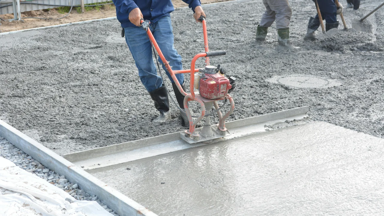 Concrete floor slab in UK home construction, where DPM is installed